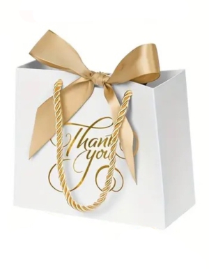 Kleine Geschenktüte White "THANK YOU"
